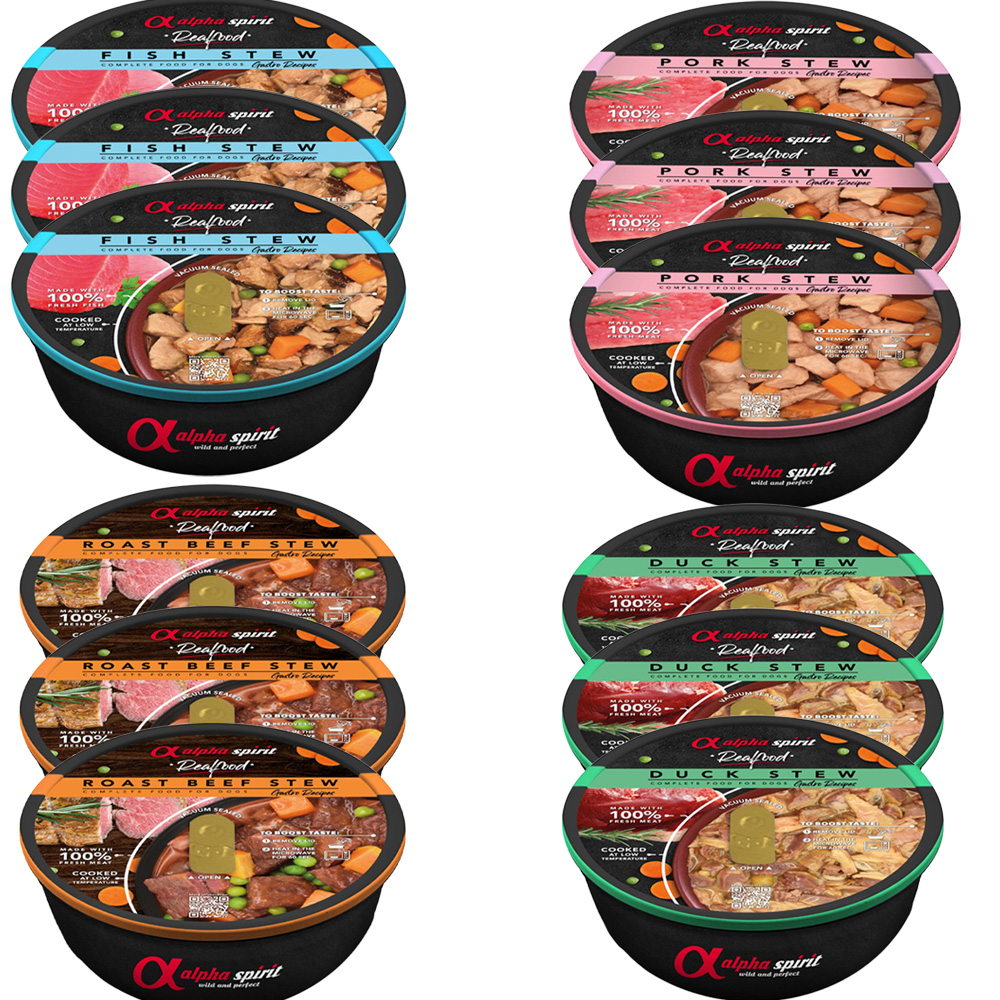 Alpha Spirit Real Food Karma Mokra dla Psa MIX 12x280g